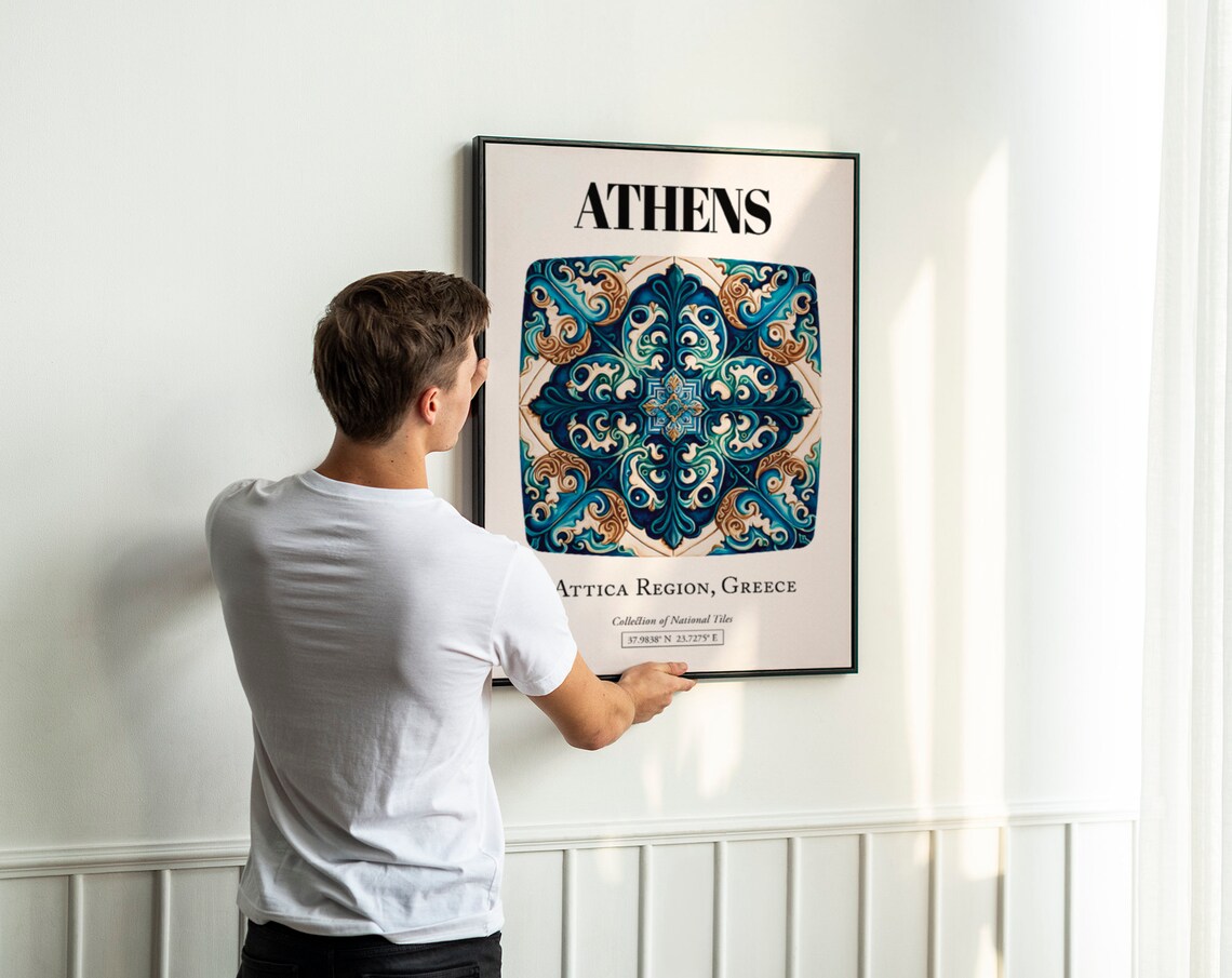 Athens Timeless Tile Designs Poster, Ancient Greek Beauty - Image 2