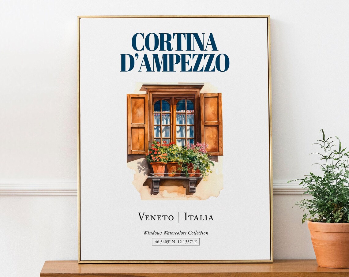 Cortina d'Ampezzo Veneto Italia Travel Poster
