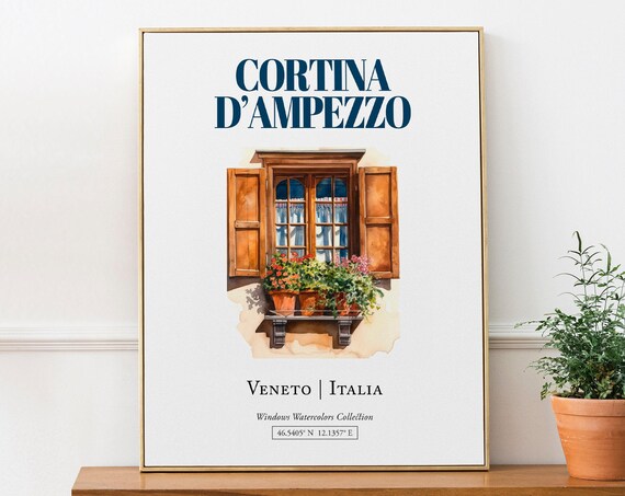Cortina d'Ampezzo Veneto Italia Travel Poster