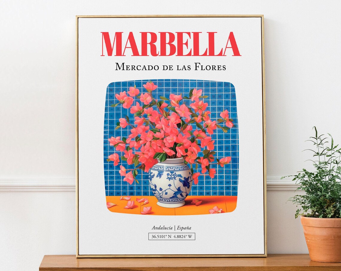 Marbella Andaluca Espaa Market Flowers Art Print