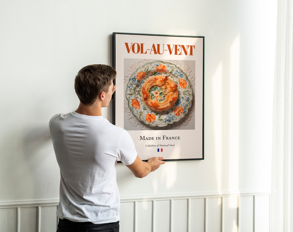 Vol Au Vent on Maiolica Tile, French Food Art Print - Image 3