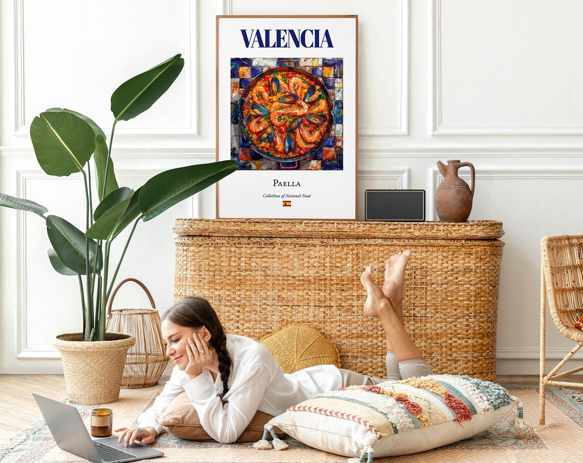 Valencia Paella Traditional Spanish Cuisine Poster - Image 2