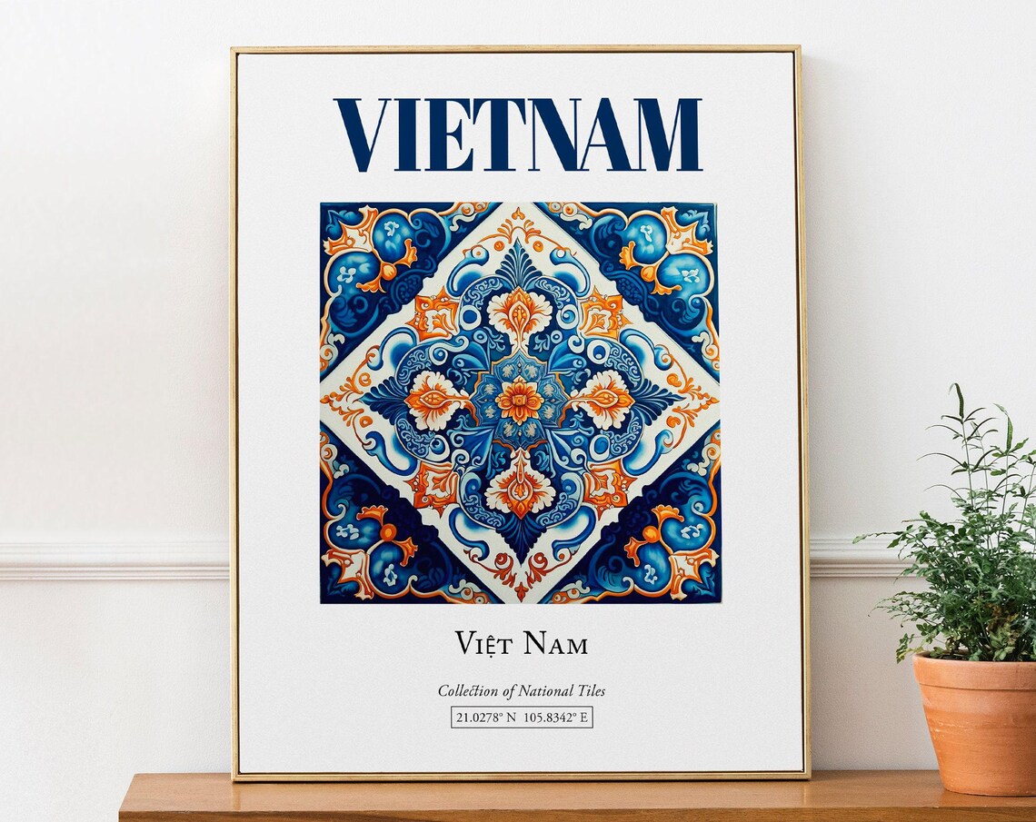 Vietnam Traditional Tile Decor Art Print Poster