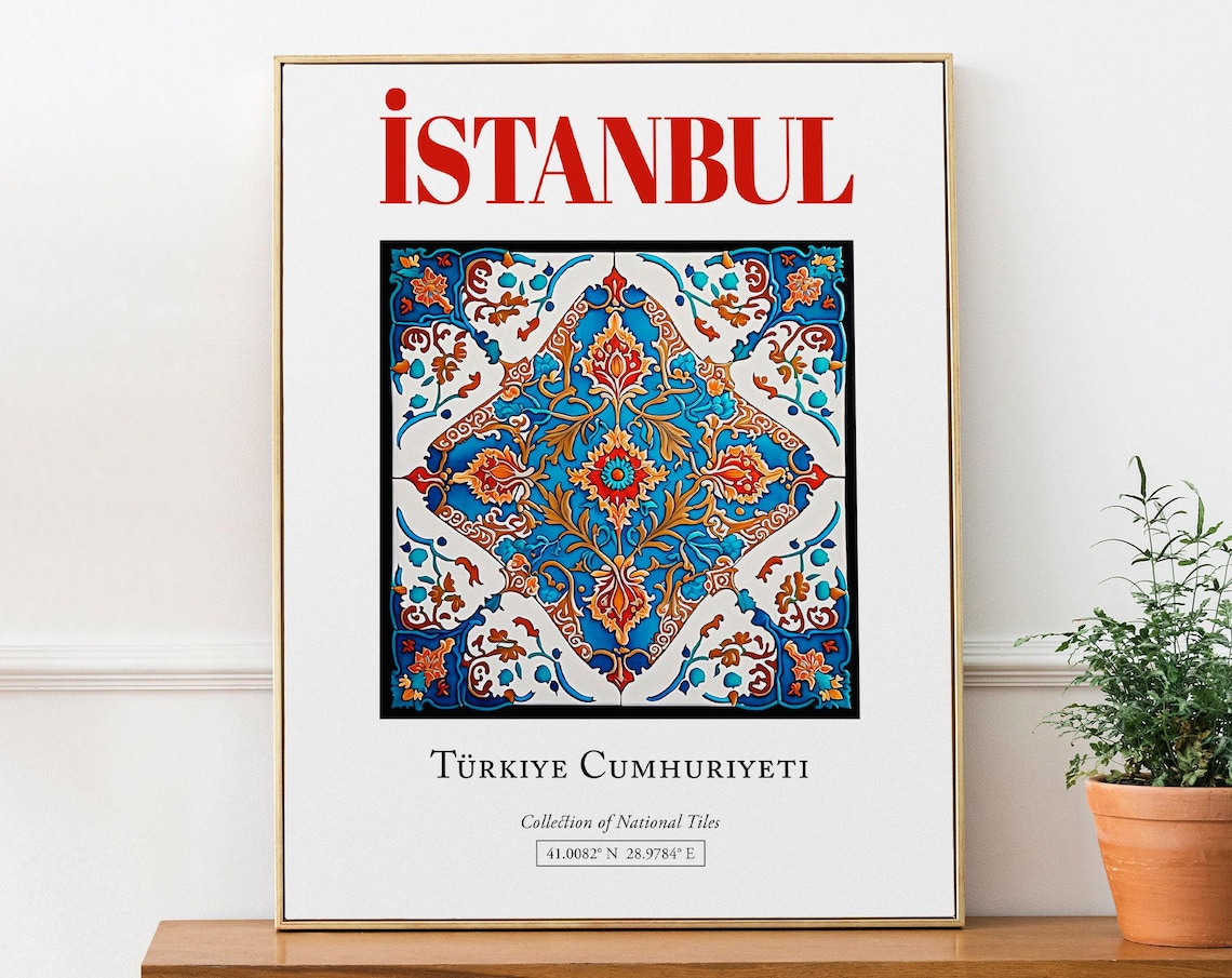 Istanbul Turkey Folk Traditional Tile Poster Print