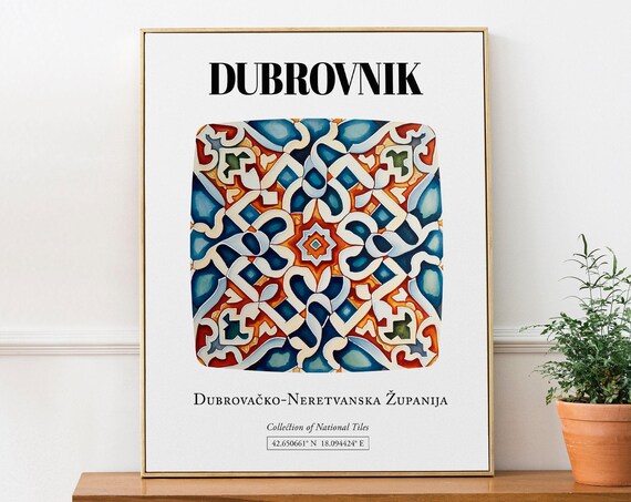Dubrovnik Croatia Traditional Tile Pattern Art Print