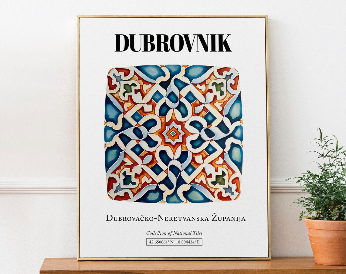 Dubrovnik Croatia Traditional Tile Pattern Art Print
