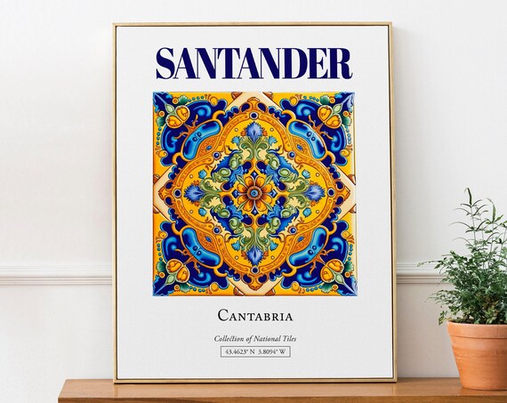 Santander Cantabria Spain Minimalist Tile Poster