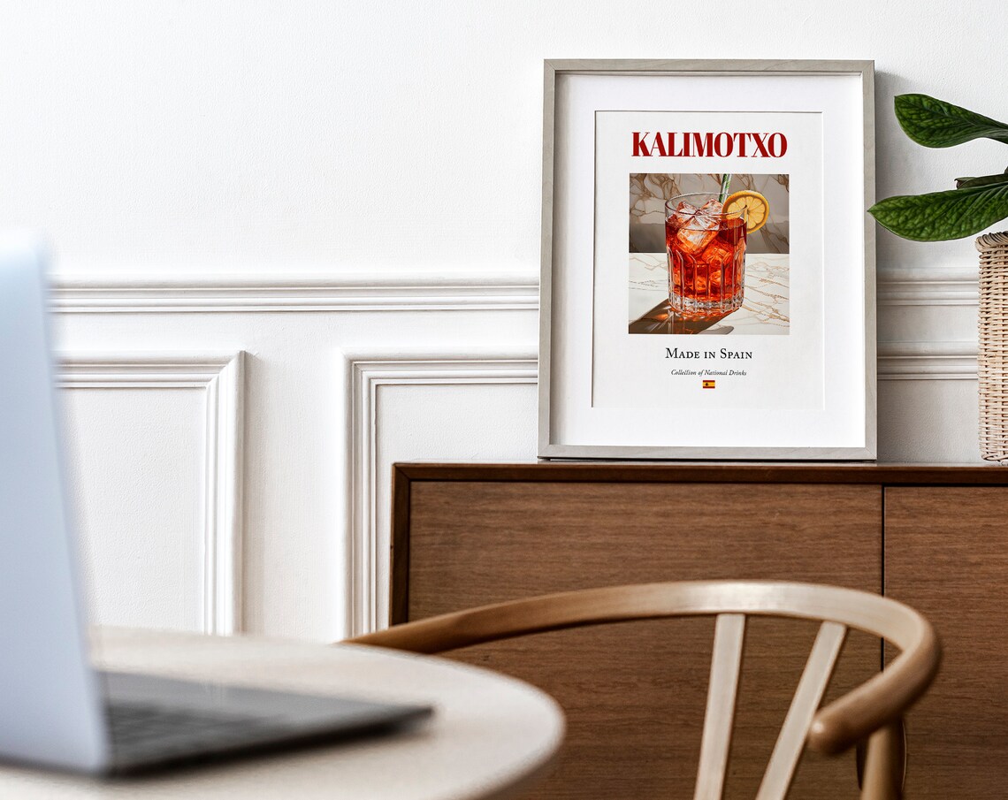 Kalimotxo On Maiolica Tile, Spanish Beverage Poster - Image 3