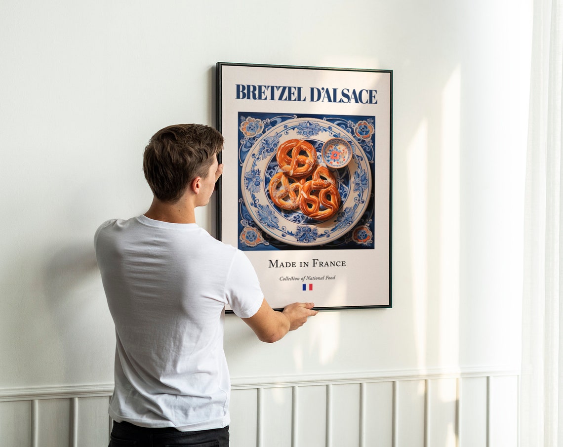 Bretzel Dalsace on Maiolica Tile Plate, Food Poster - Image 3