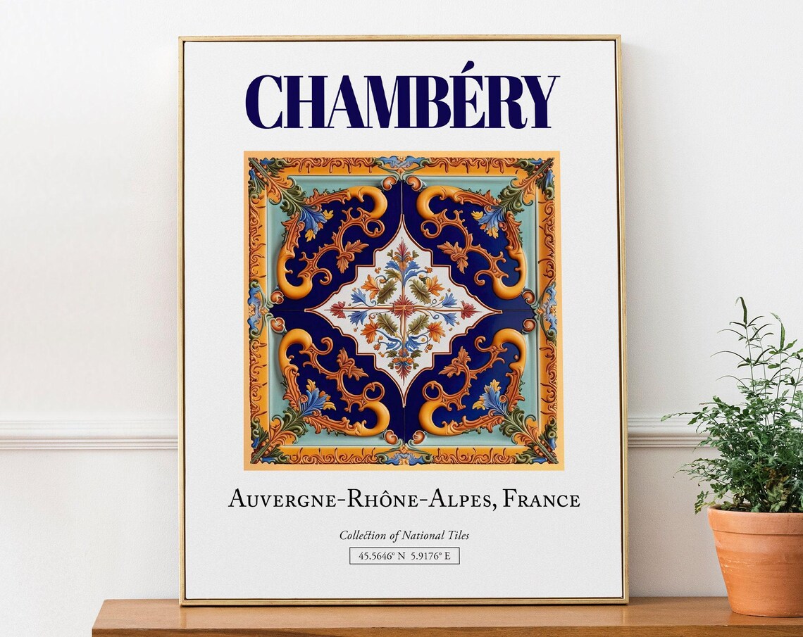 Chambry Auvergnerhnealpes France Folk Tile Art Print