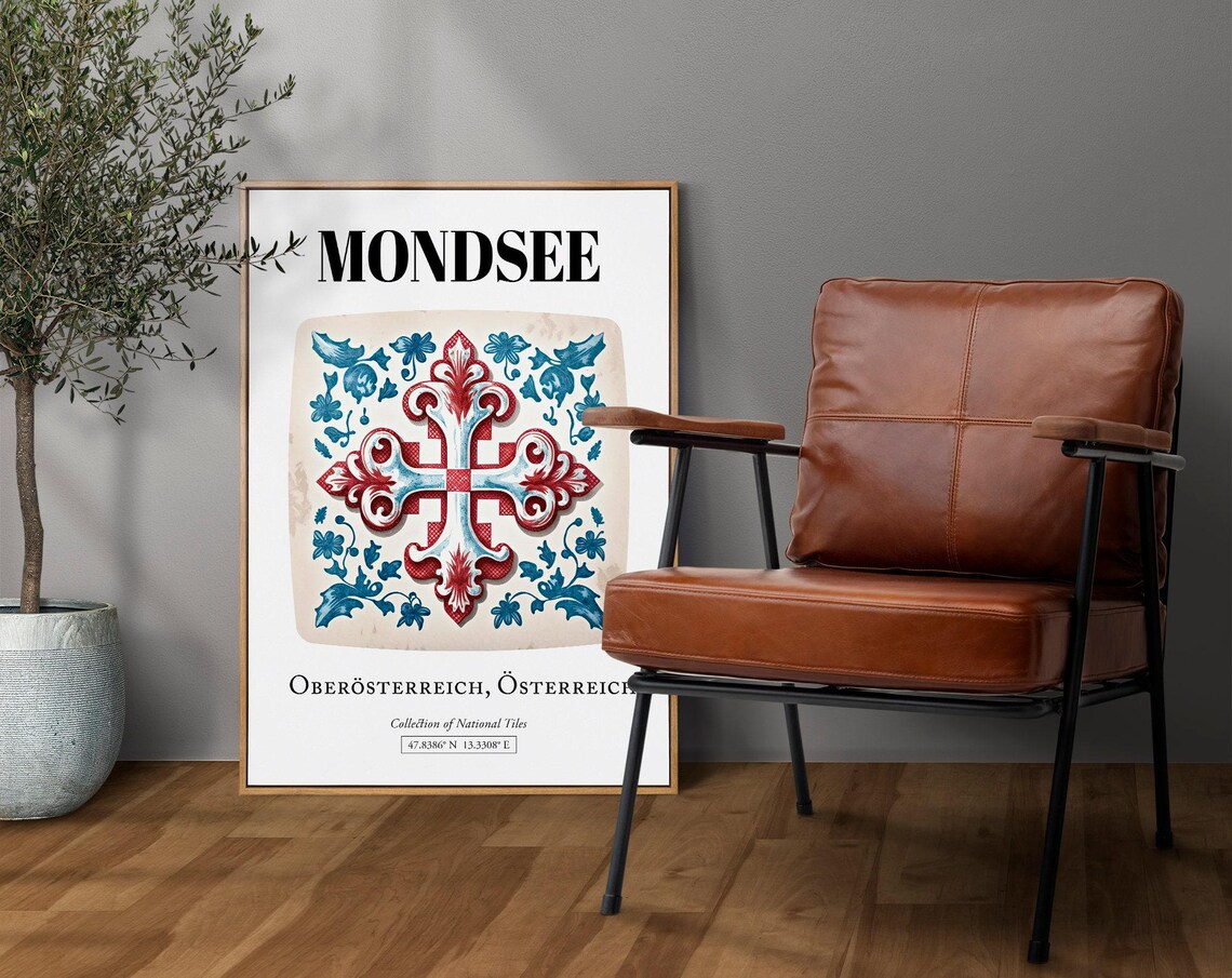 Mondsee Oberaustria Austria Traditional Tile Pattern Poster