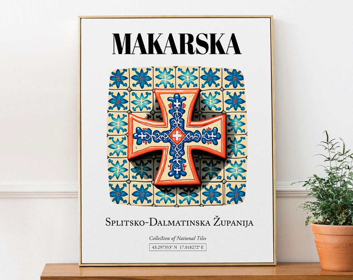 Ibenik Croatia Traditional Tile Pattern Art Print