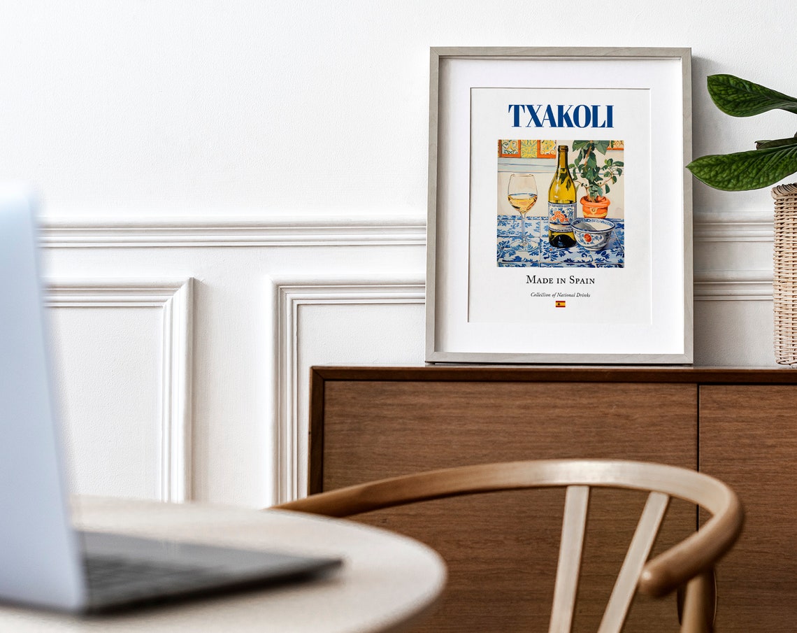 Txakoli Maiolica Tile, Basque Country Beverage Poster - Image 4