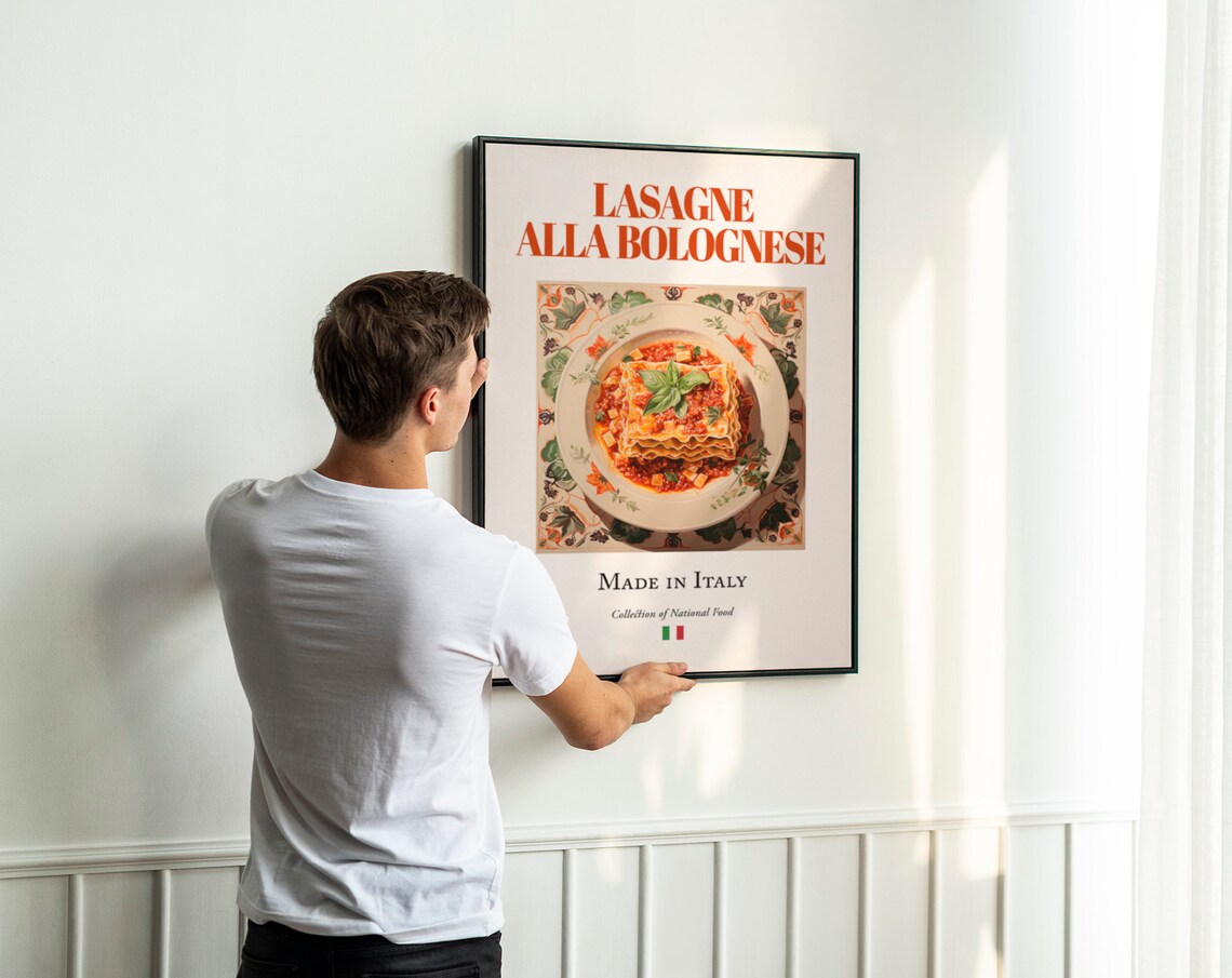 Lasagne Alla Bolognese Maiolica Tile Plate Art Print - Image 3