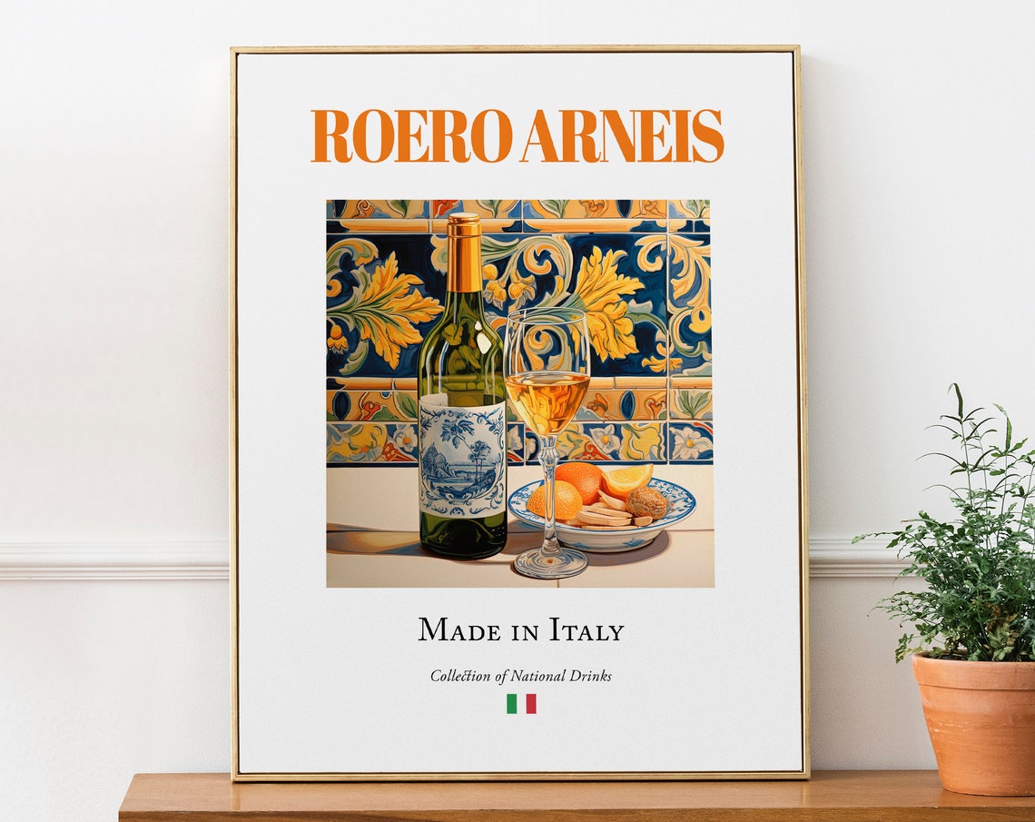 Roero Arneis Wine on Maiolica Tile Art Print
