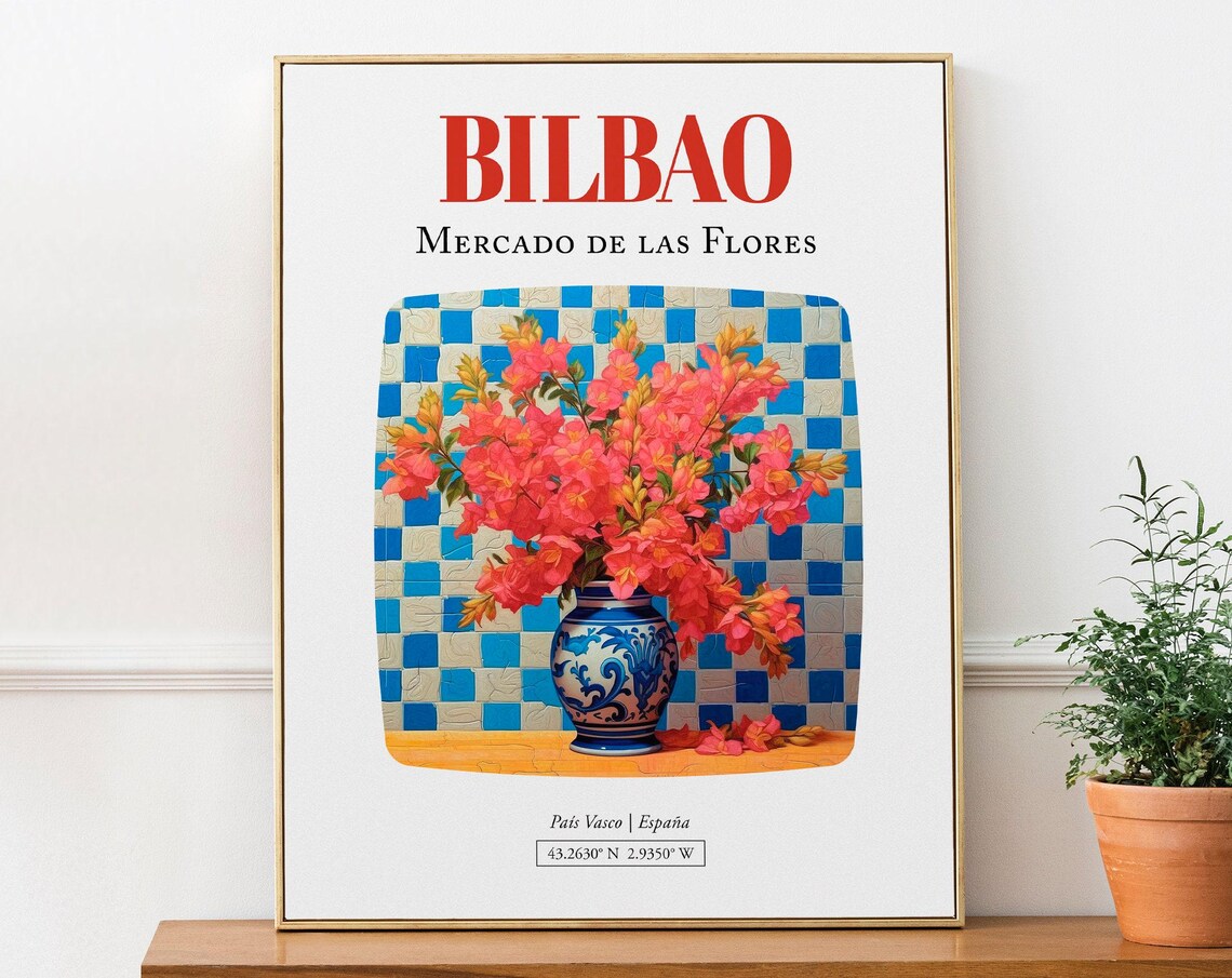 Bilbao Pas Vasco Espaa Mercado De Las Flores, Art Print