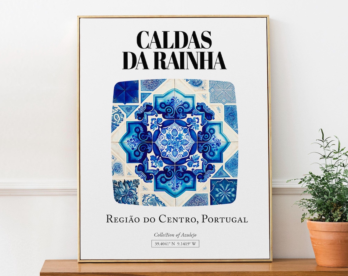 Caldas Da Rainha, Portugal Traditional Tile Pattern Poster