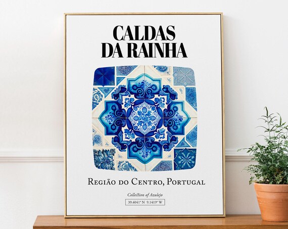 Caldas Da Rainha, Portugal Traditional Tile Pattern Poster