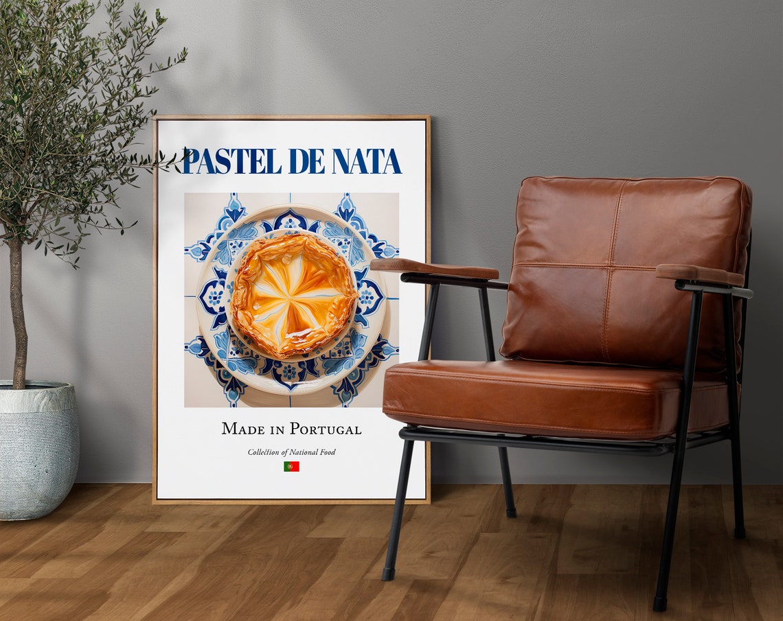 Pastel De Nata on Azulejo Tile Plate, Portugal Travel Poster - Image 4