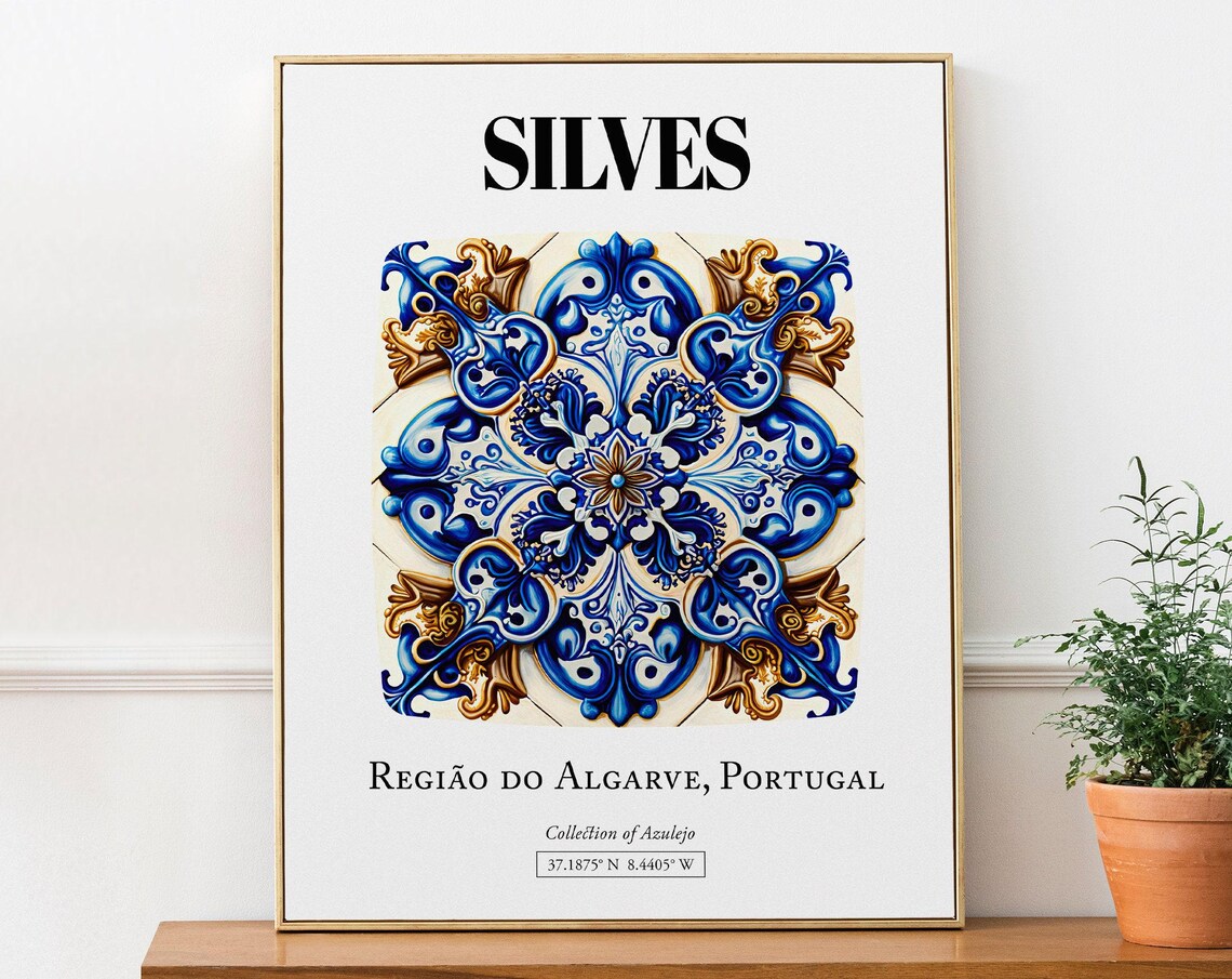 Silves Regio Do Algarve Portugal Traditional Tile Pattern Art Print