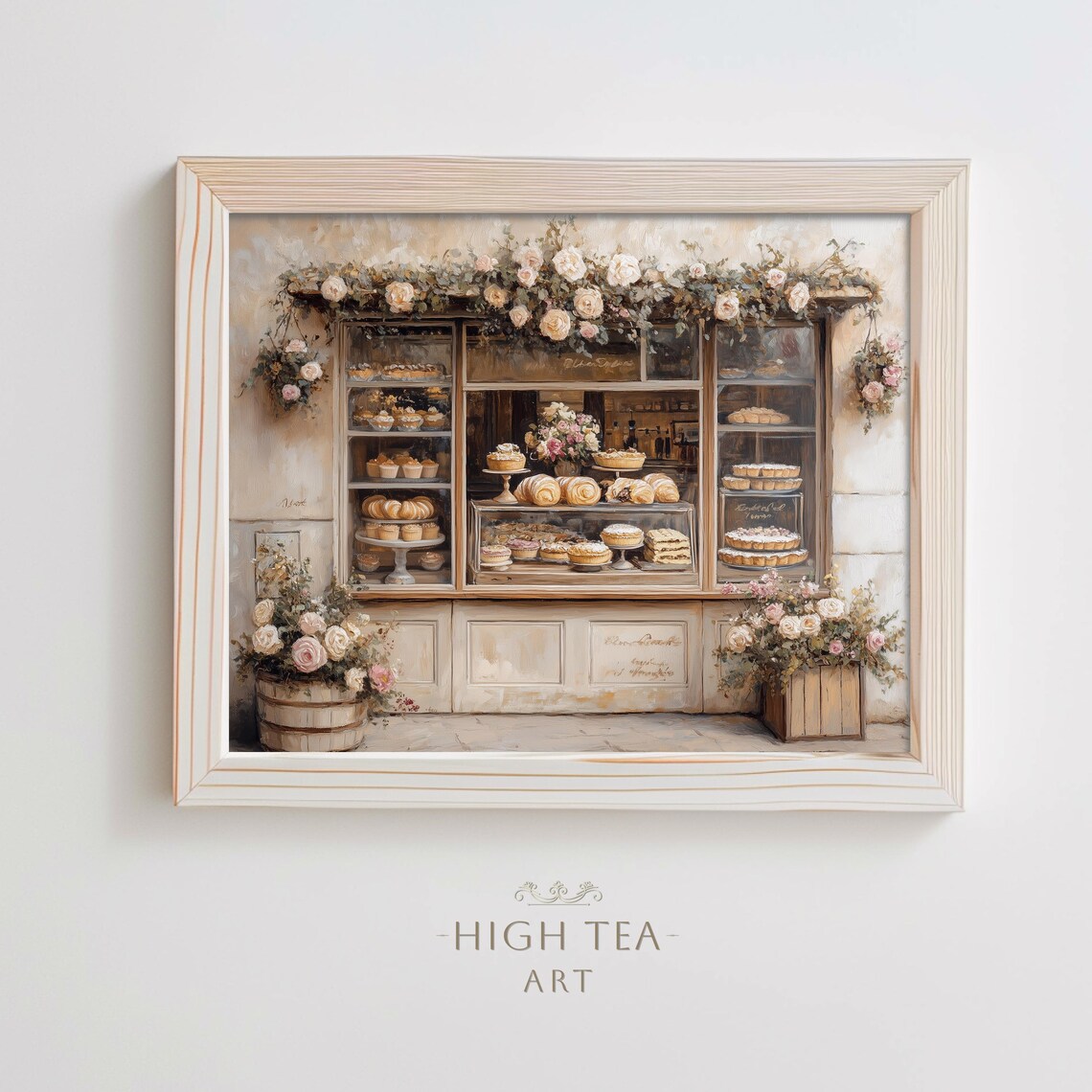 Vintage French Patisserie Art Print, Bakery Shopfront
