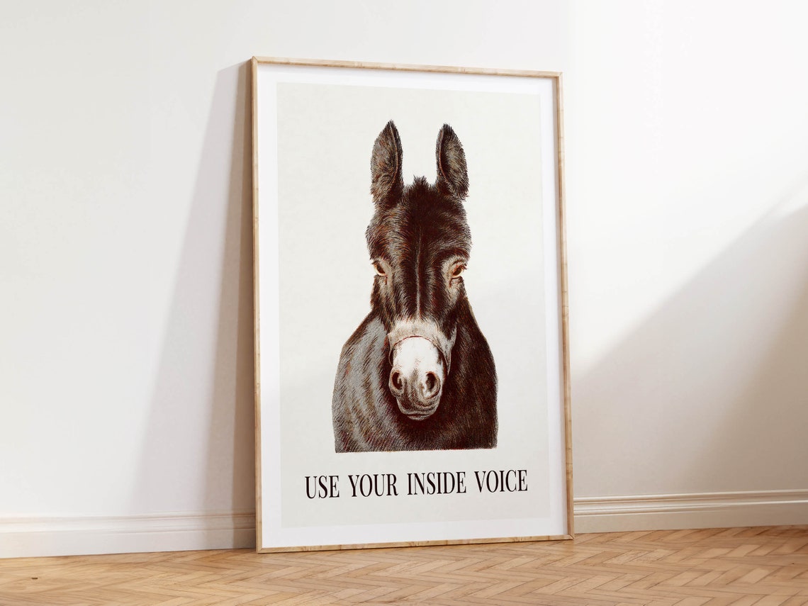 Inside Voice Print Kitchen Art Wall Decor Funny Holiday Kitchen Art Retro Poster Amusing Entryway Hallway Wall Hang Fun Funny Family Gift - Image 2
