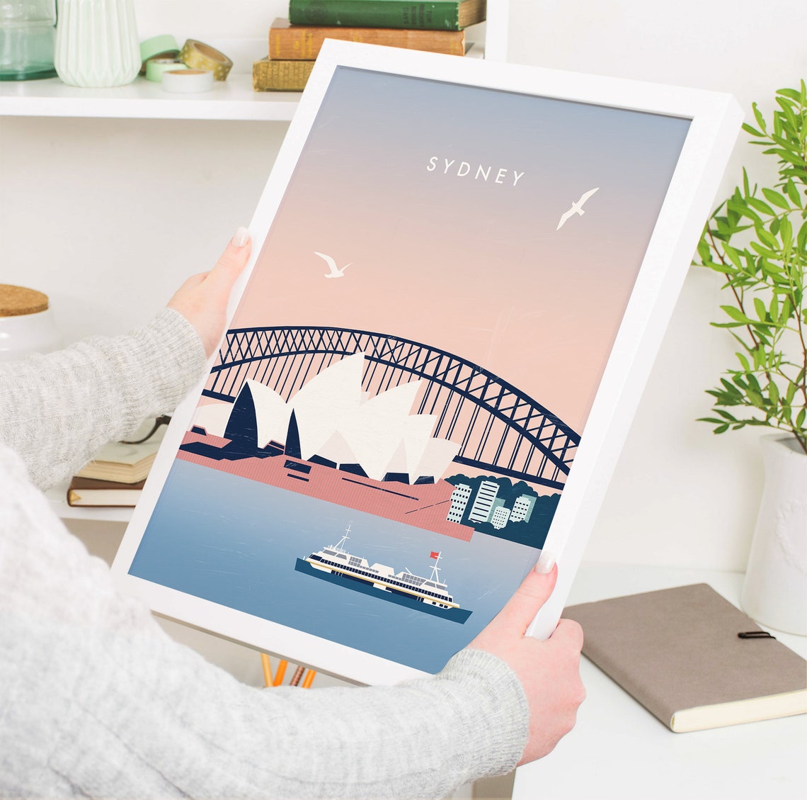 Sydney Australia Opera House Harbour Bridge Ferry Sunset Poster - Image 4