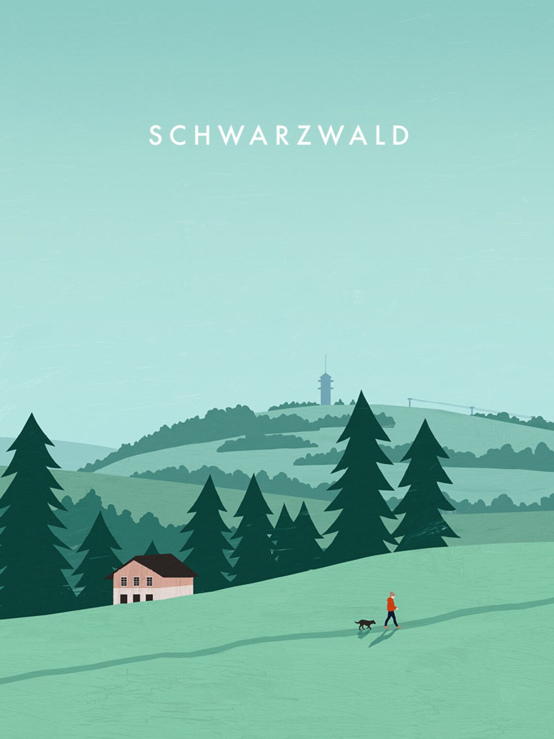 Black Forest Vintage Retro Travel Poster - Image 2