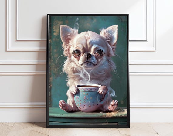Sleepy Chihuahua Coffee Mug Art Print Funny Dog Mom Gift
