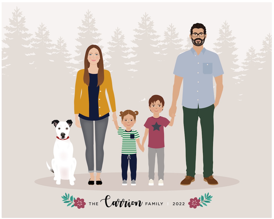 Family Portrait Illustration, Add A Child - Image 2