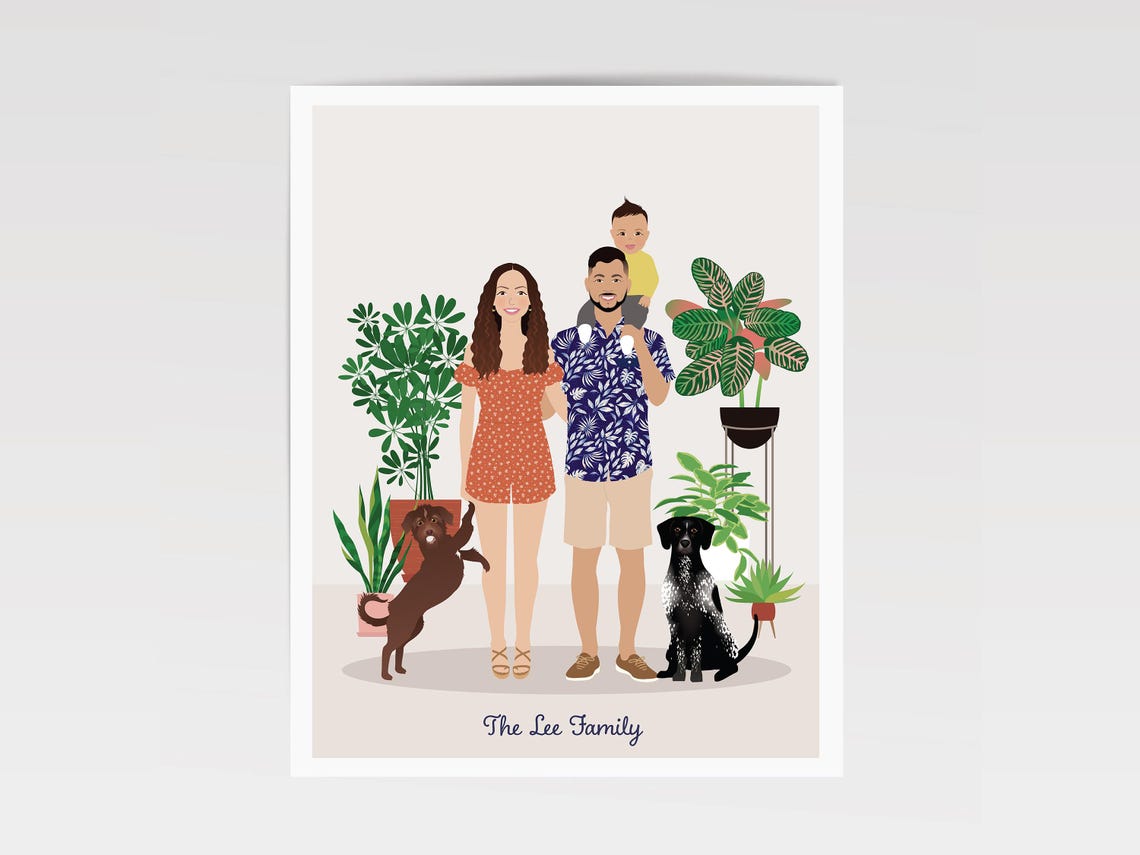 Custom Family Portrait, Additional Pet - Image 2