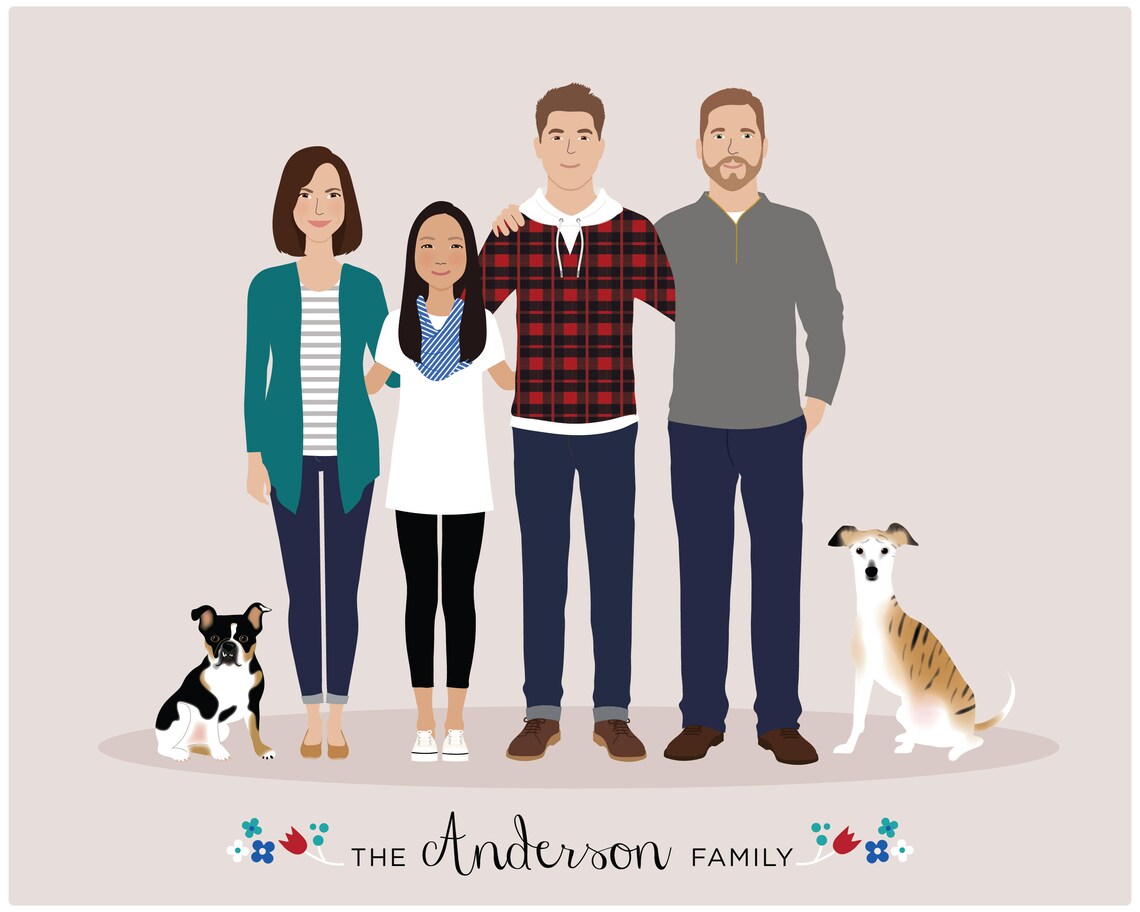 Custom Family Portrait, Personalized Portrait - Image 5