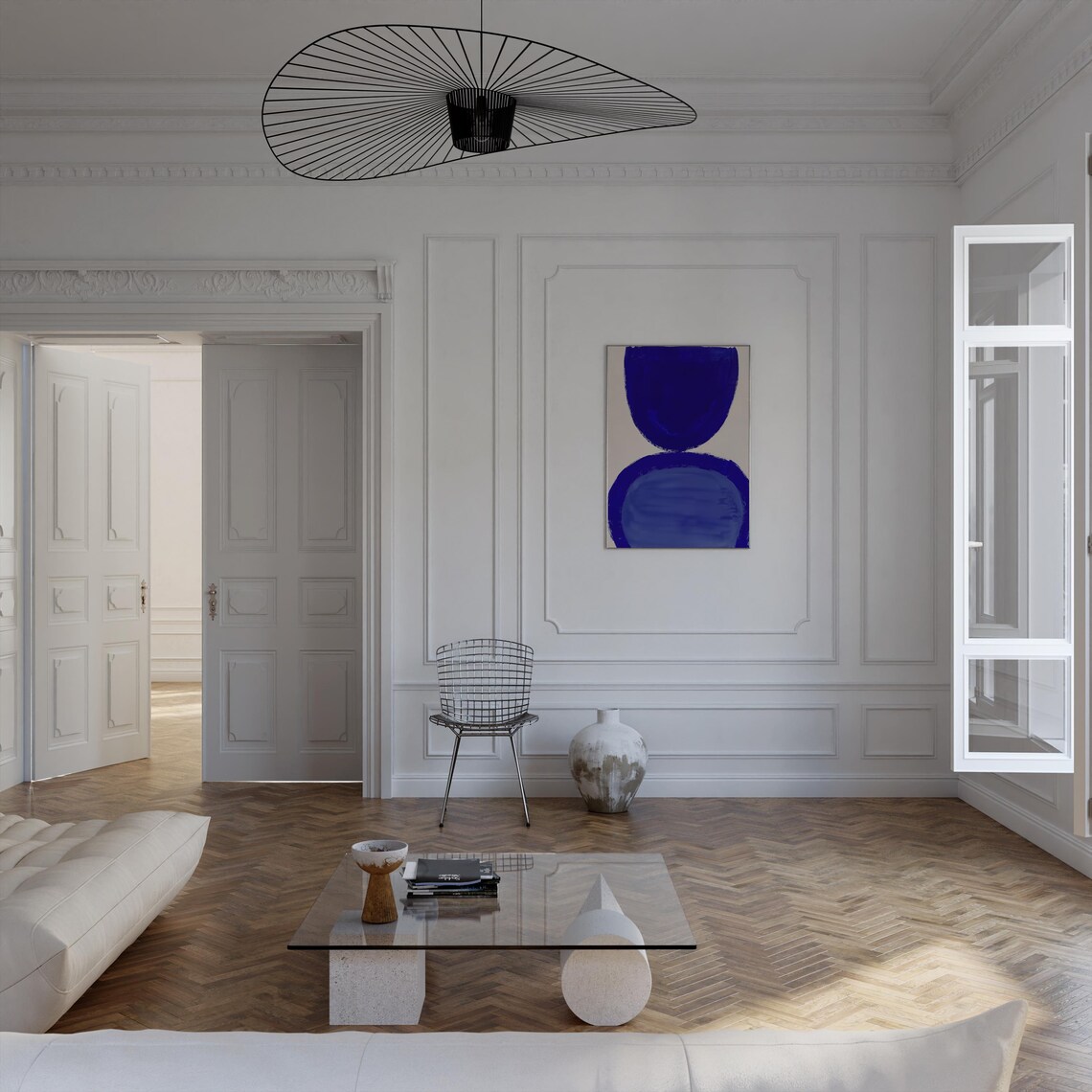 Minimalist Scandinavian Abstract, Bold Blue Expression - Image 5