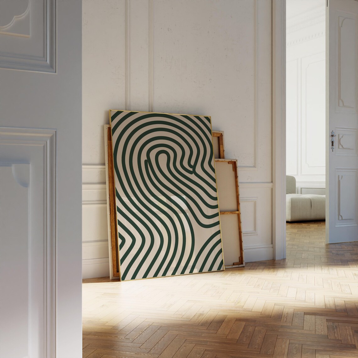 Neutral Minimalist Line Art, Scandinavian Abstract Wave - Image 4