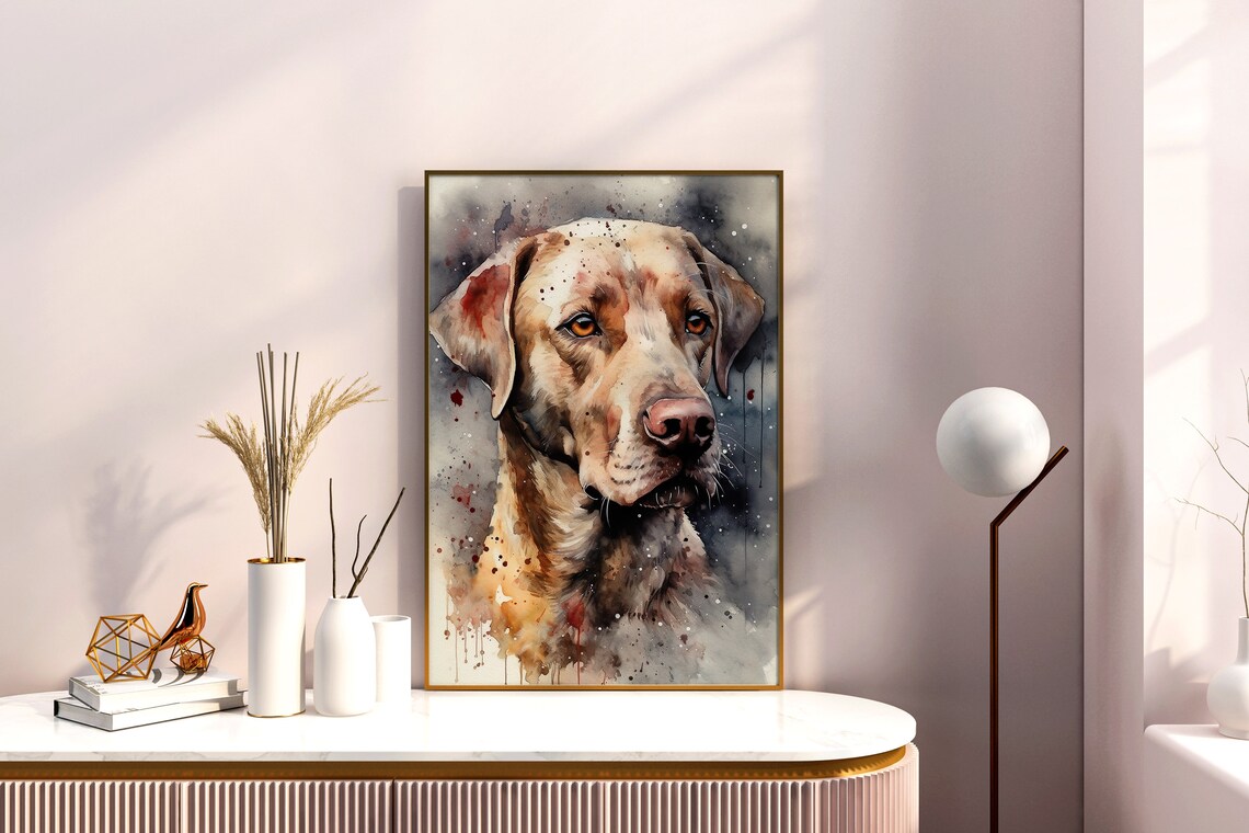 Labrador Retriever Portrait Watercolor Dog Pet Splash Art Poster - Image 5