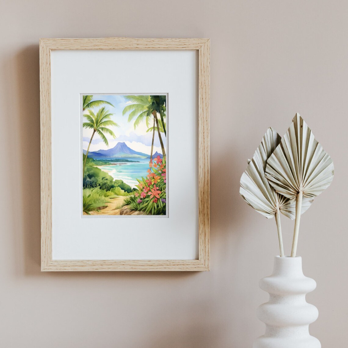 Kailua Oahu Hawaii Coastal Watercolor Travel Poster - Image 2