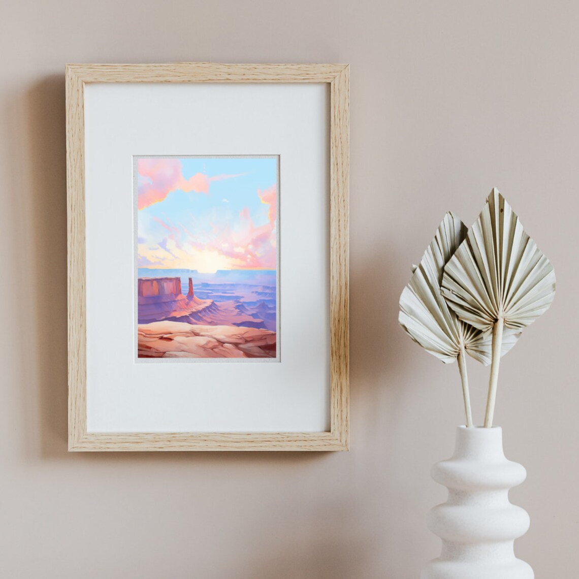 Canyonlands Mesa Canyon Glowing at a Pastel Desert Sunset Poster - Image 2