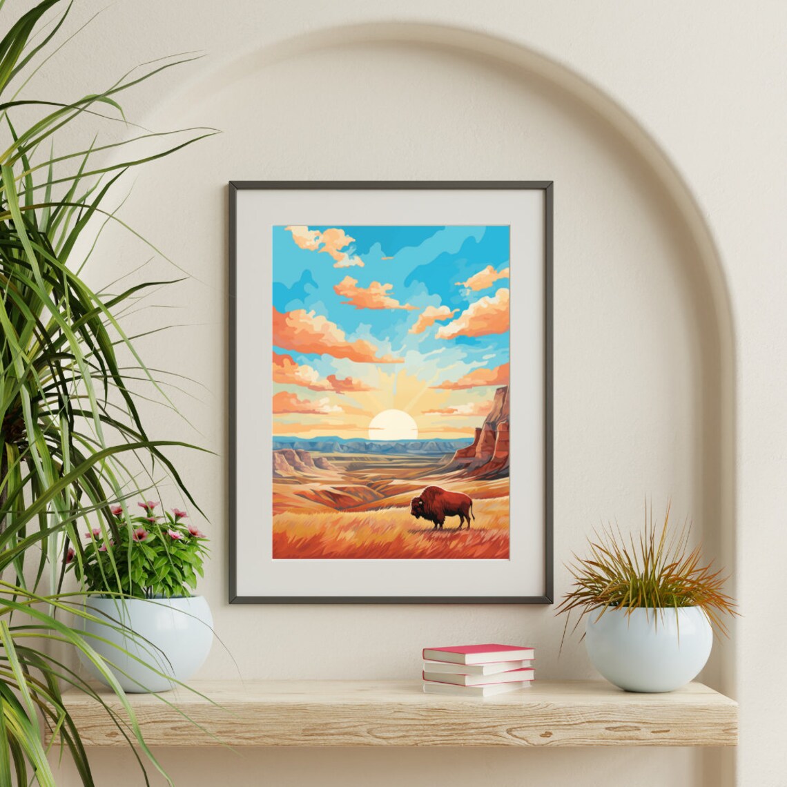 Badlands National Park Watercolor Travel Poster, South Dakota - Image 3