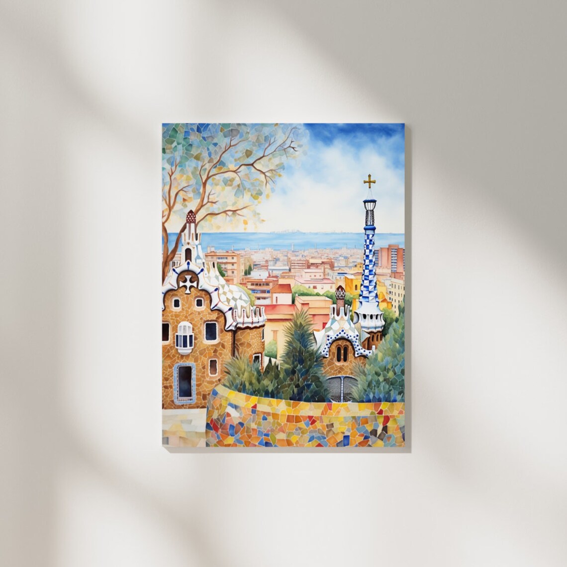 Barcelona Watercolor Art Print, Catalonia Cityscape - Image 2