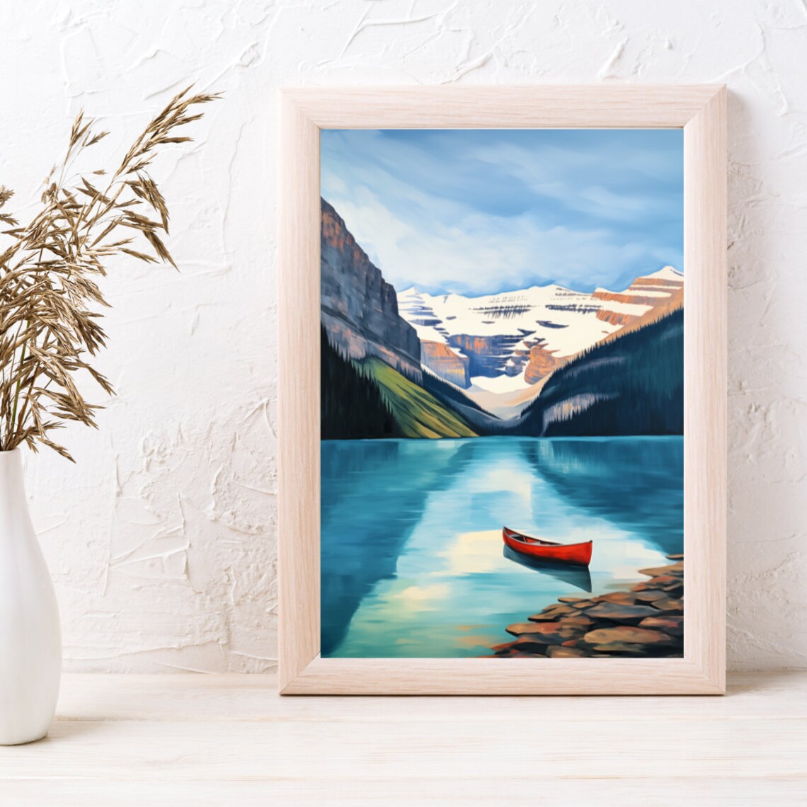 Lake Louise Watercolor Travel Poster, Banff Rockies - Image 3