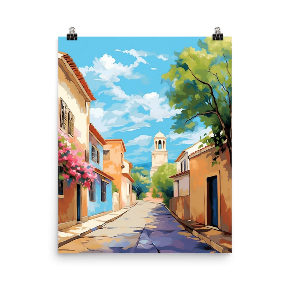 Santa Rosa Watercolor Print Argentina Travel Gift Argentinian Streetscape Decor La Pampa Wall Art Colorful Houses Urban Charm