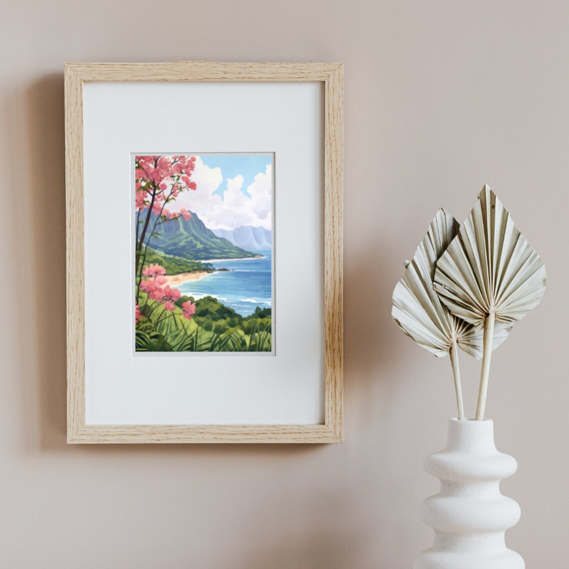 Napali Coast Watercolor Art Print, Kauai Hawaii - Image 3