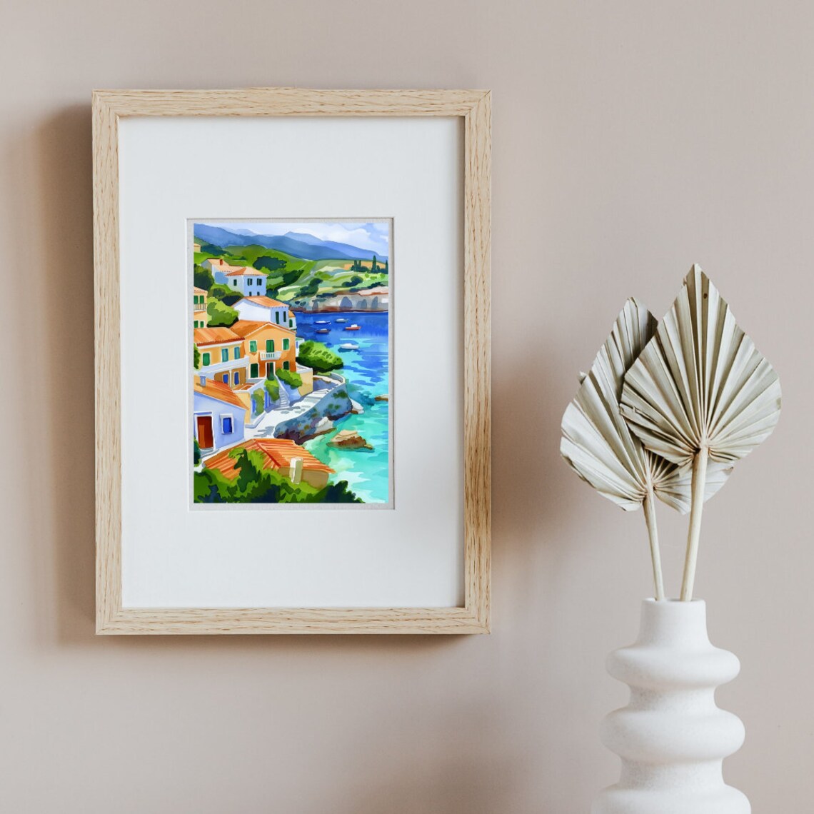 Kefalonia Greece Coastal Village With Boats In Ionian Sea Poster - Image 2