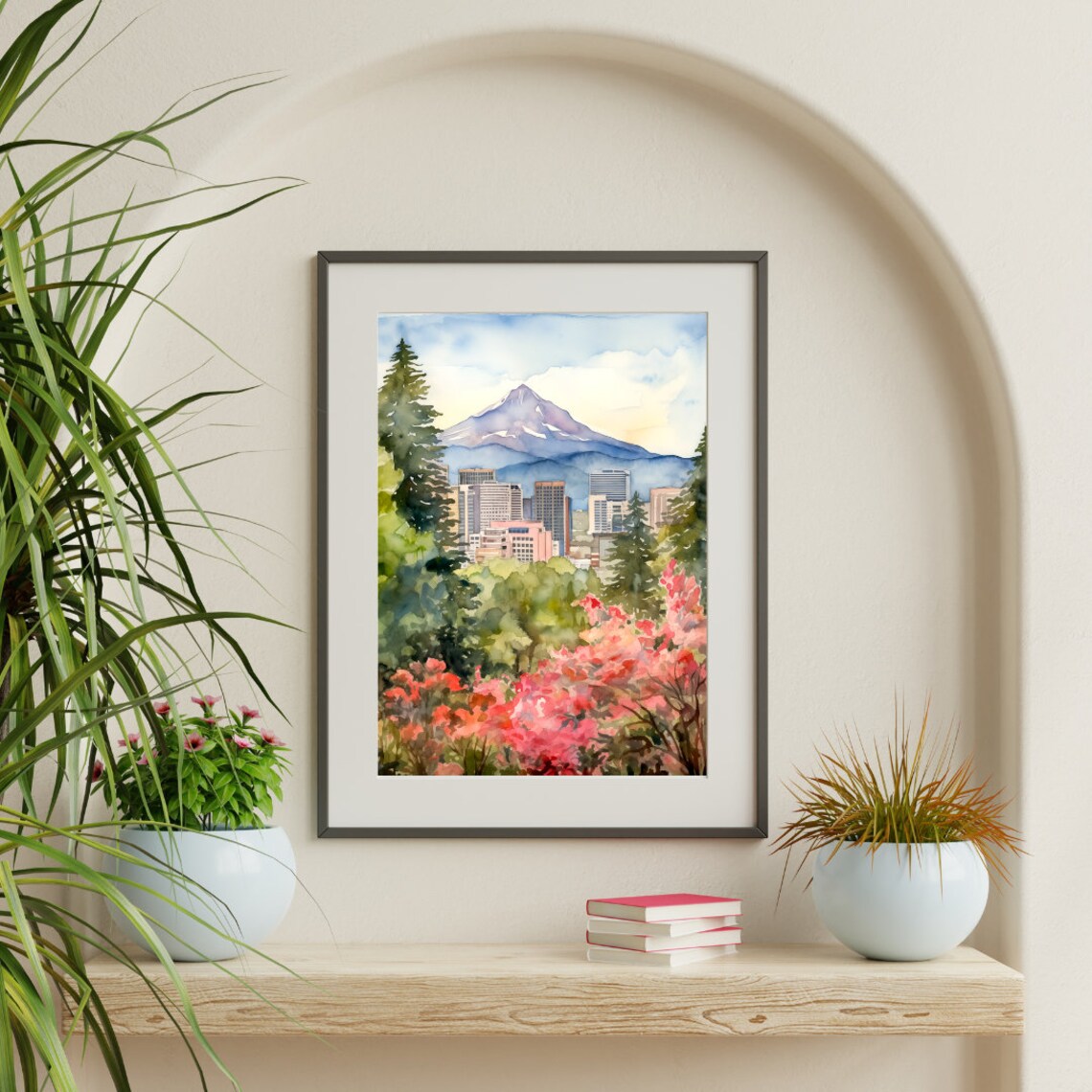 Portland Watercolor Art Print, Oregon Travel Poster - Image 3