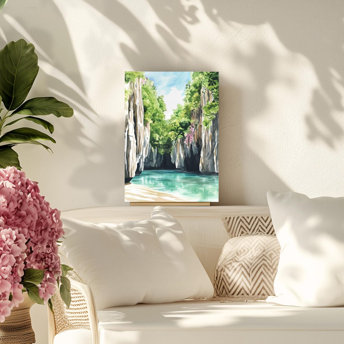 Puerto Princesa Subterranean River Watercolor Poster Philippines