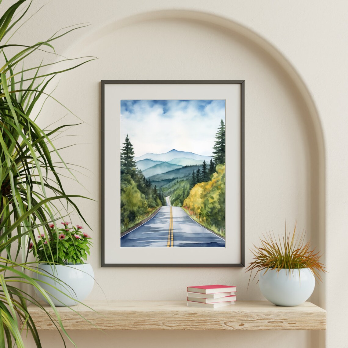 Blue Ridge Parkway Watercolor Travel Poster, North Carolina - Image 3