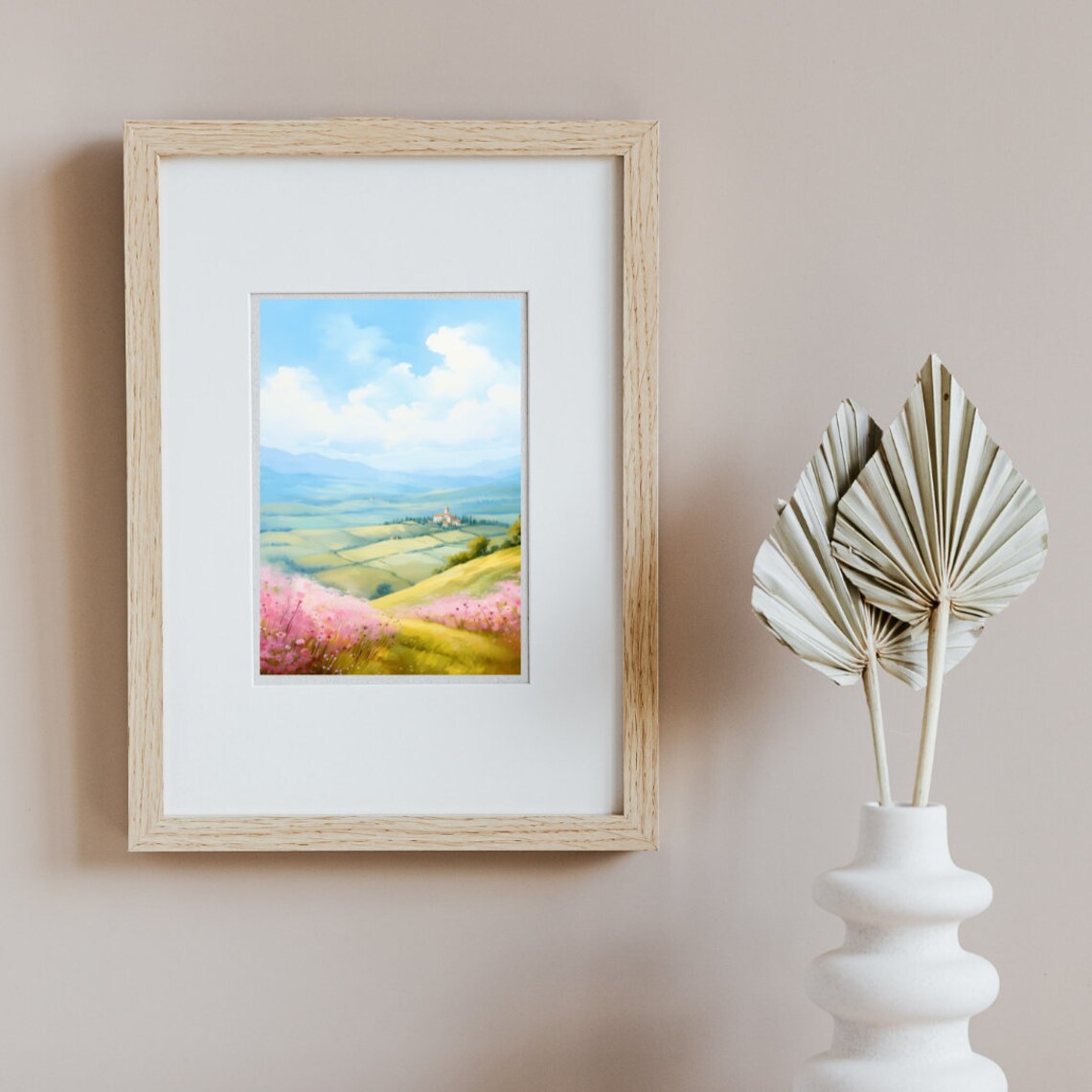 Apennine Mountains Valley with Wildflowers and Village Poster - Image 2
