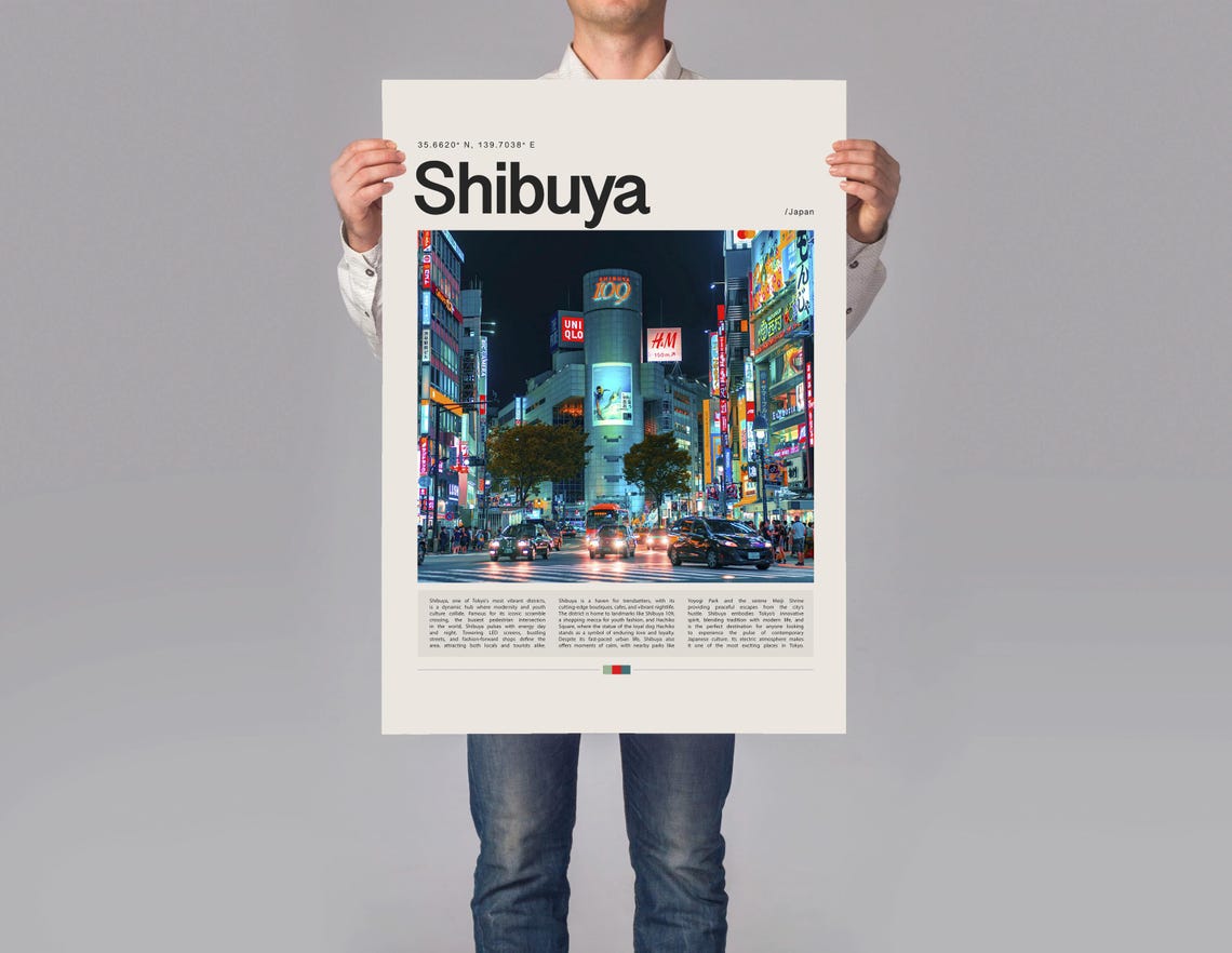 Shibuya Poster Shibuya Print Shibuya Wall Art Shibuya Gift Shibuya Travel Poster Shibuya Photo Tokyo Print Tokyo Poster Japan Print - Image 4