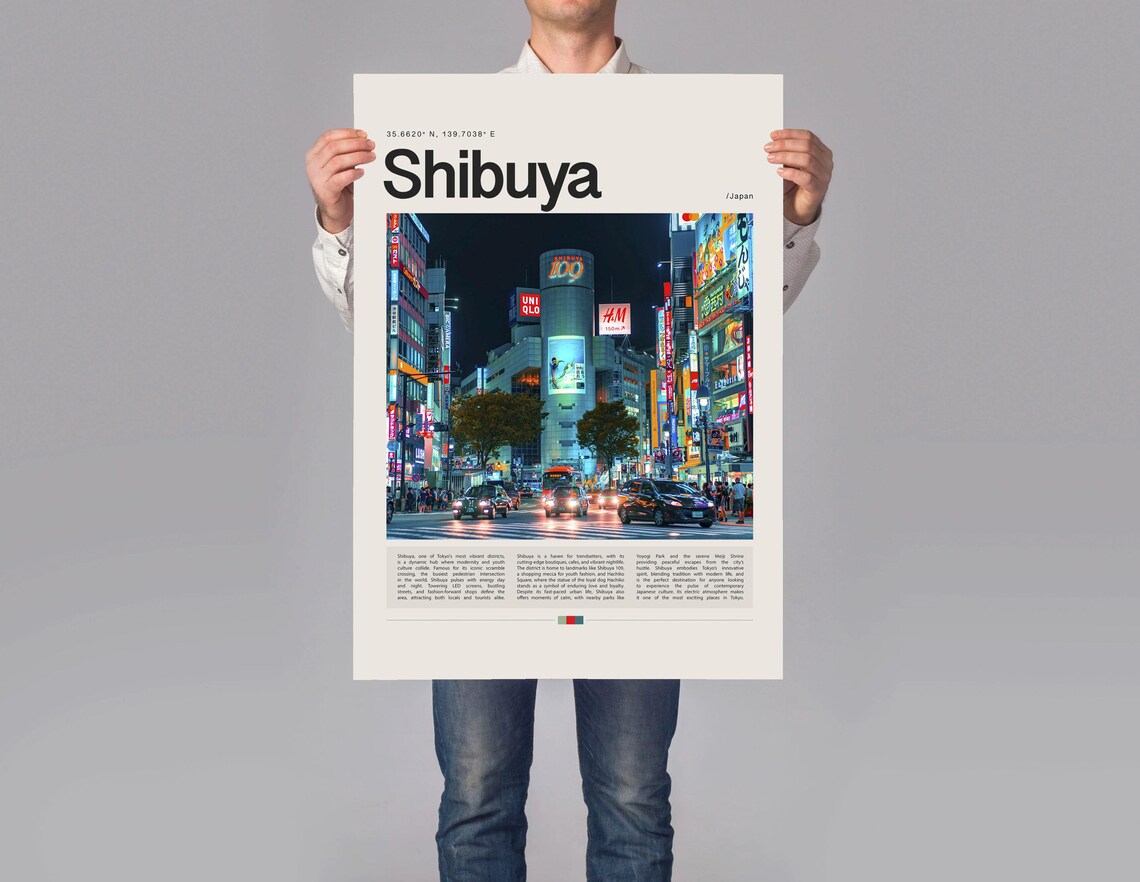 Shibuya Tokyo Night Street Scene Neon Lights Japan Travel Poster - Image 4
