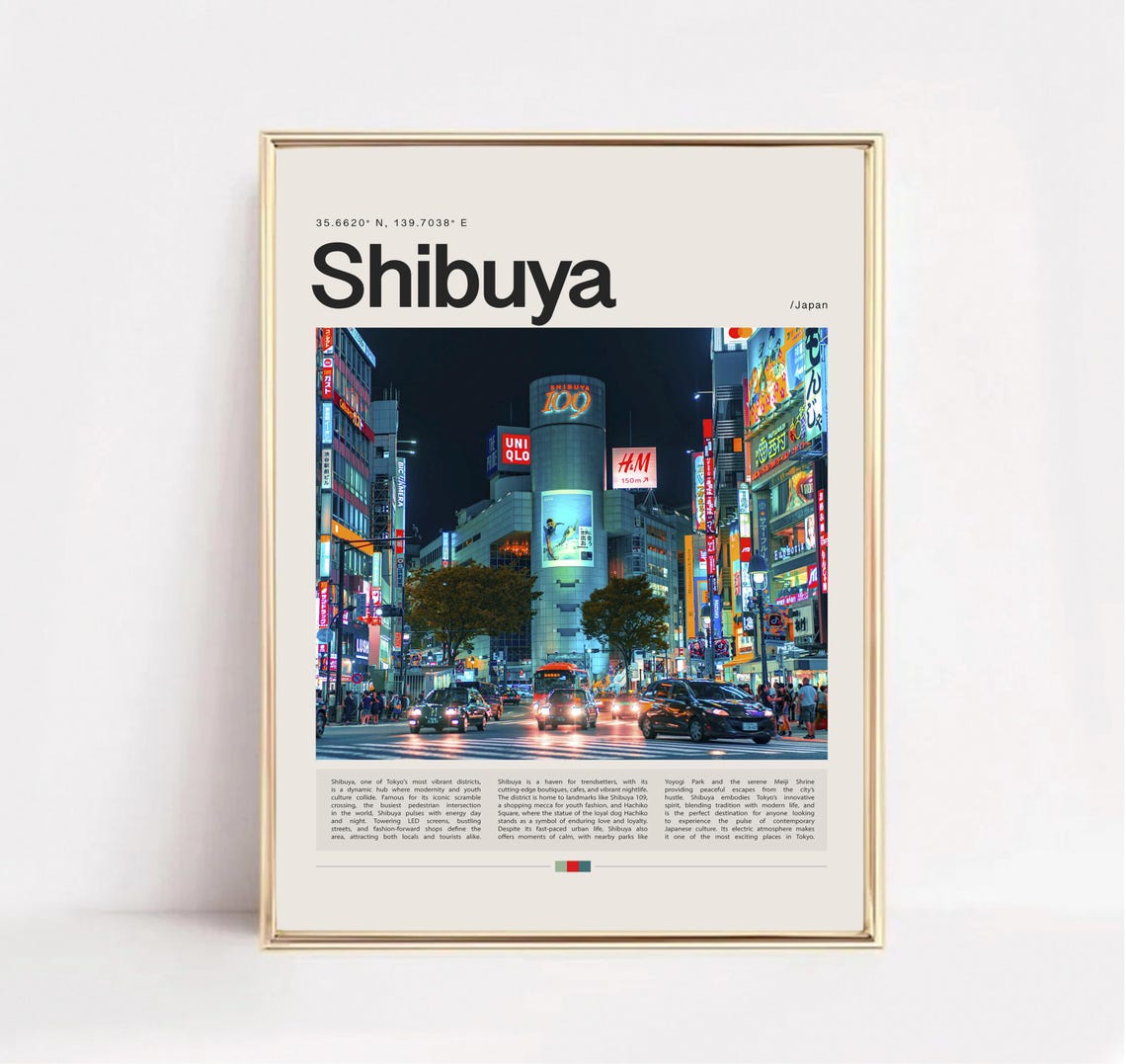 Shibuya Poster Shibuya Print Shibuya Wall Art Shibuya Gift Shibuya Travel Poster Shibuya Photo Tokyo Print Tokyo Poster Japan Print - Image 3